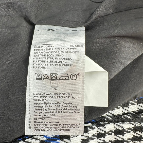 Banana Republic Womens Sz 4 Tailored Blazer/Jacket Blue White Black Plaid NEW! - Picture 12 of 16